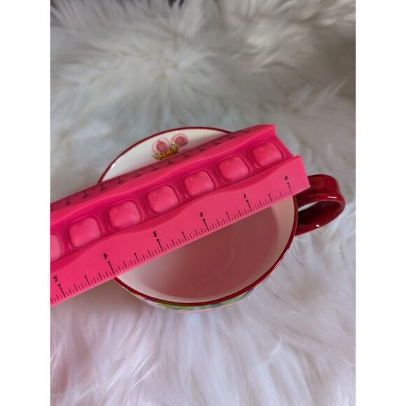 Potter's Studio Footed Coffee Red Mug with Beautiful Colorful Flowers New - Picture 9 of 9